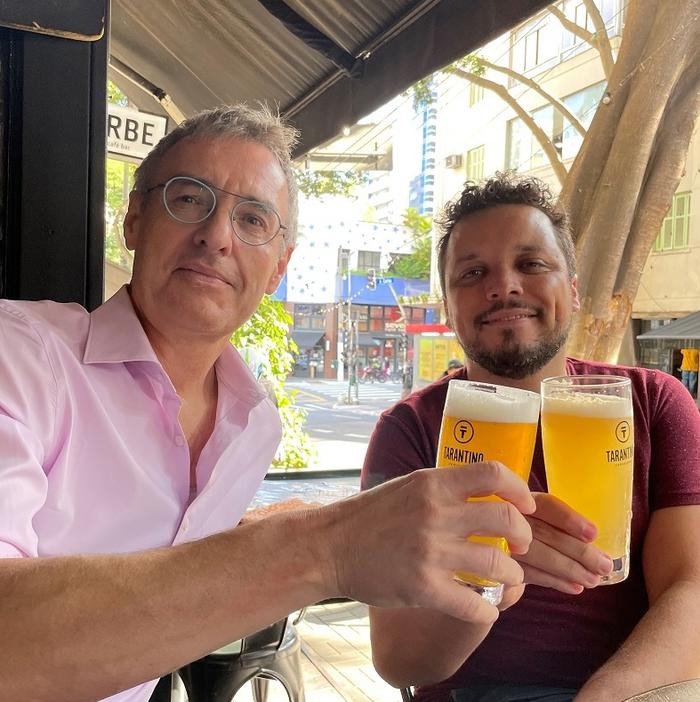 "Toasting the holidays in Sao Paolo" (Roberto Simanowski, Associated Member and Tomaz Amorim, Former Fellow, December 2021) | Image Credit: Roberto Simanowski and Tomaz Amorim