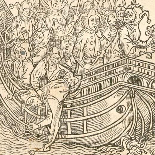 Sebastian Brant: "Das Narrenschiff", Holzschnitte von Albrecht Dürer, vom Meister des Haintz Narr u.a., Basel, 1494, München, Bayerische Staatsbibliothek, BSB-Ink B-816.