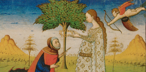 Laura crowns Petrarch