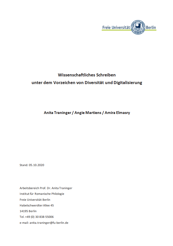 Book cover © Freie Universität Berlin