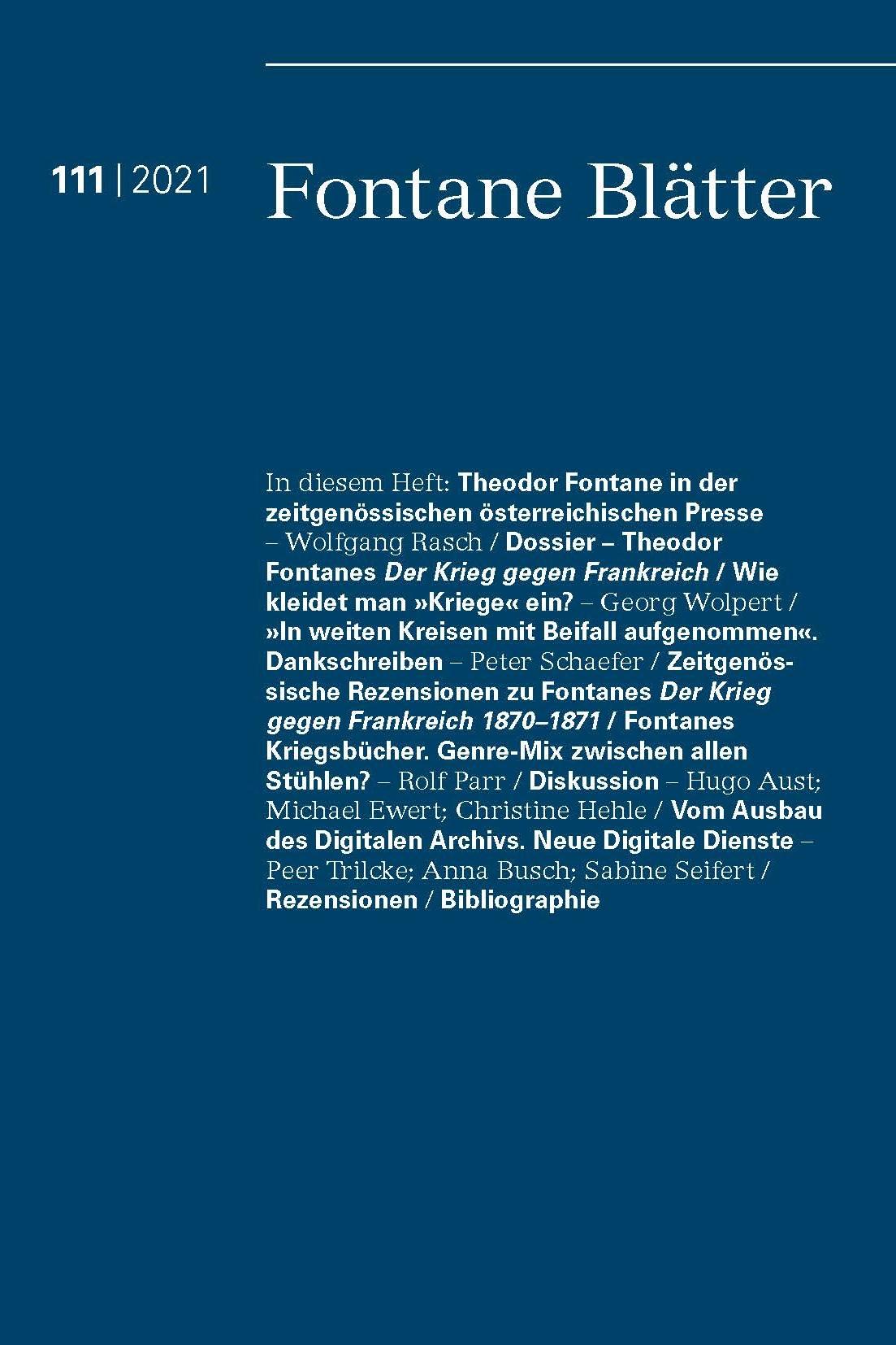 Journal Cover © Theodor-Fontane-Archiv | Umschlaggestaltung © Patricia Müller | Weite Kreise
