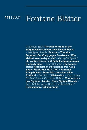 Journal Cover © Theodor-Fontane-Archiv | Umschlaggestaltung © Patricia Müller | Weite Kreise