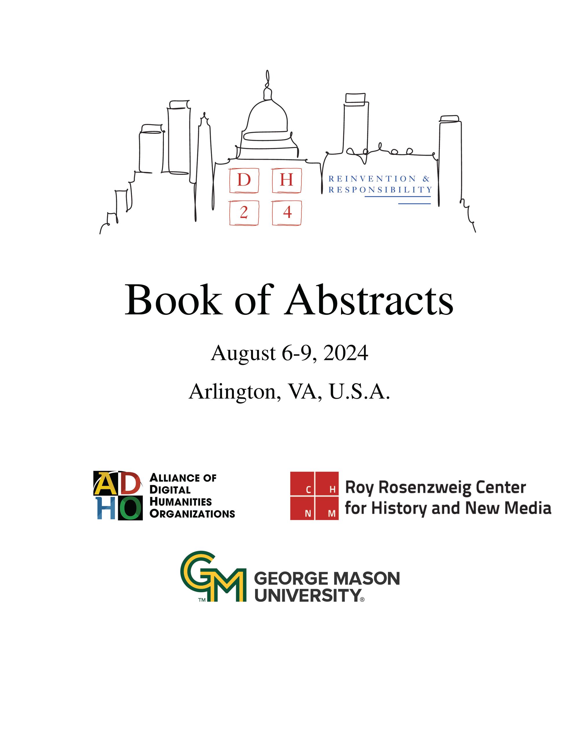 Book cover © Alliance of Digital Humanities Organizations